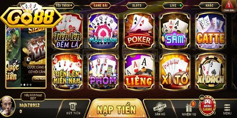 Game bài Go88 là điểm đến lý tưởng cho những tín đồ cá cược trực tuyến